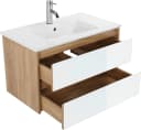 WELLTIME Torun Waschtisch Unterschrank mit Glasfronten und Softclose Bild 4