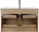 WELLTIME Torun Waschtisch Unterschrank mit Glasfronten und Softclose Bild 5