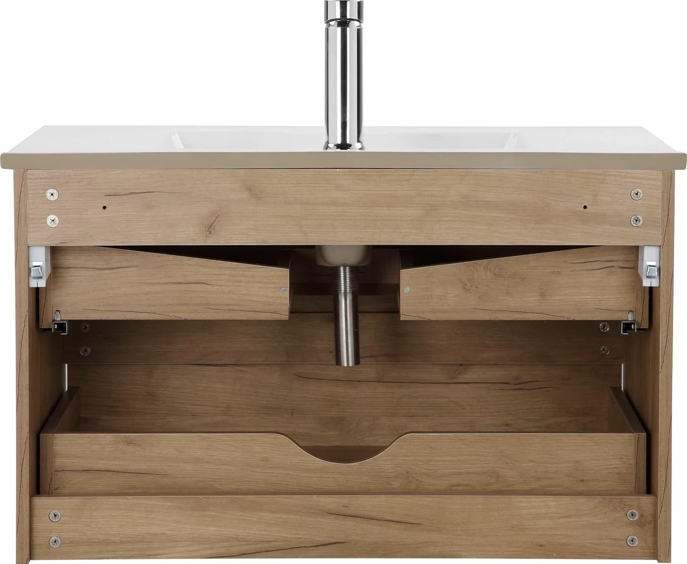 WELLTIME Torun Waschtisch Unterschrank mit Glasfronten und Softclose - Bild 5