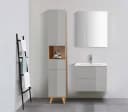 WELLTIME Lund Badmöbel-Set 60cm Grau Eiche Hochglanz Bild 1