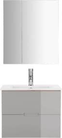WELLTIME Lund Badmöbel-Set 60cm Grau Eiche Hochglanz Bild 2