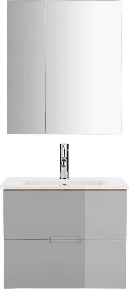 WELLTIME Lund Badmöbel-Set 60cm Grau Eiche Hochglanz - Bild 2