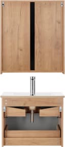 WELLTIME Lund Badmöbel-Set 60cm Grau Eiche Hochglanz Bild 5