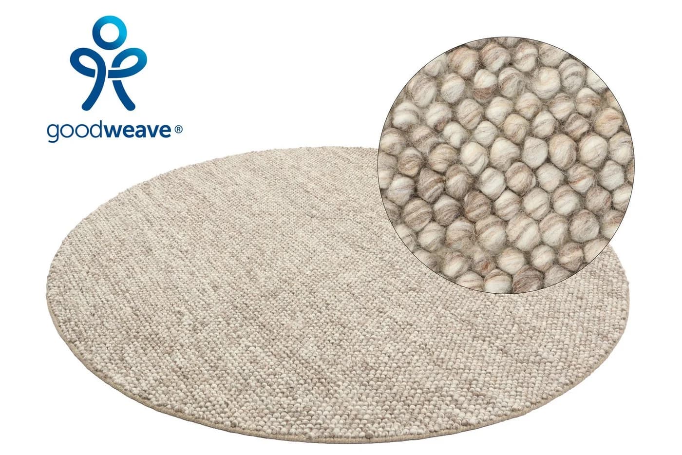 OTTO HOME Wollteppich Wolly Beige Handgewebt Rund - Bild 3