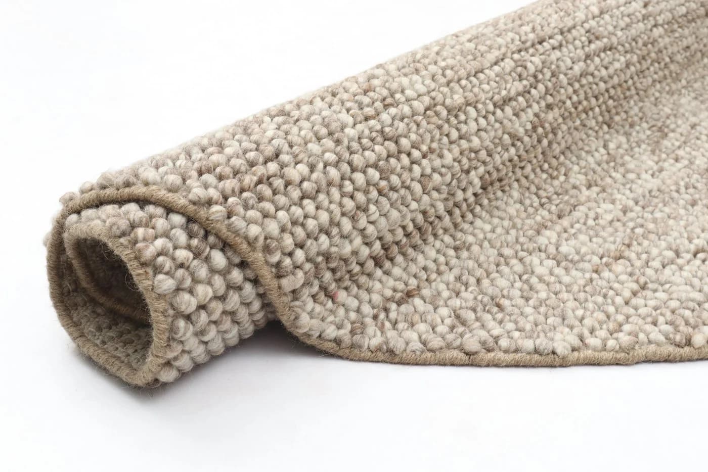 OTTO HOME Wollteppich Wolly Beige Handgewebt Rund - Bild 5