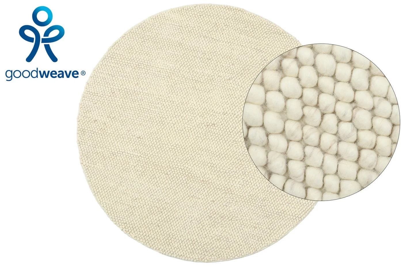 OTTO HOME Wollteppich Wolly Beige Handgewebt Rund 120cm
