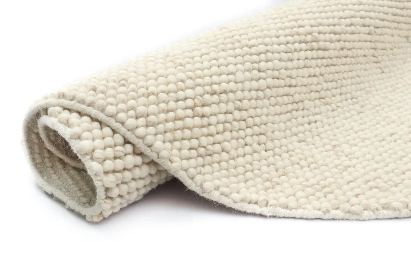 OTTO HOME Wollteppich Wolly Beige Handgewebt Rund 120cm - Bild 5