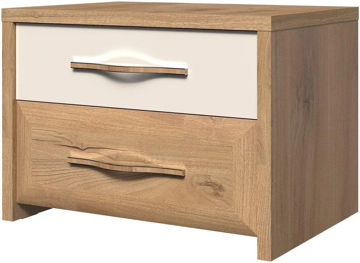 OTTO HOME Nachtkommode Gala Beige Hochglanz 2 Schubladen