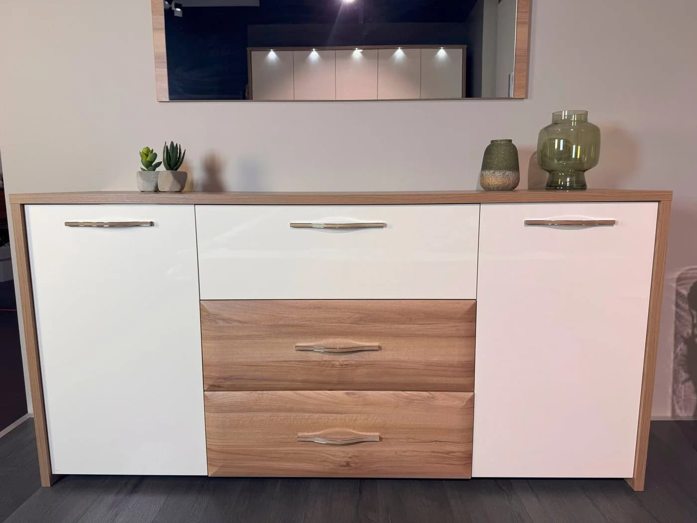 OTTO HOME Kommode Gala Beige Hochglänzend mit 3 Schubladen - Bild 2
