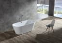 WELLTIME Badewanne Tavira Weiß Freistehend Sanitäracryl Oval Bild 1