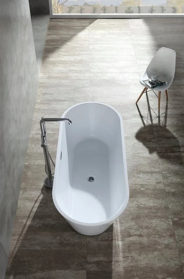 WELLTIME Badewanne Tavira Weiß Freistehend Sanitäracryl Oval - Bild 5