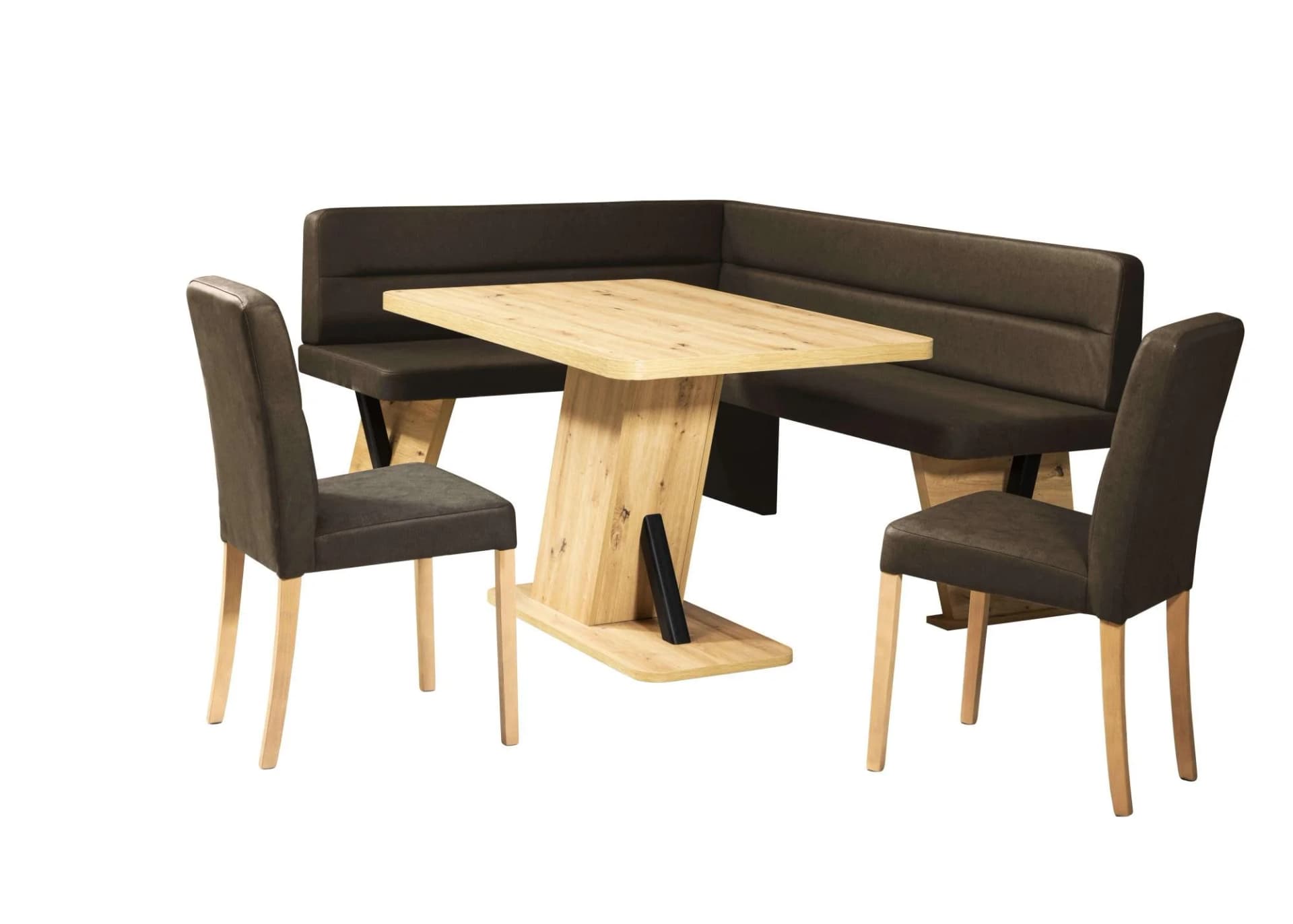 Home Affaire Eckbankgruppe Laros 4-tlg. Dunkelbraun Kunstleder
