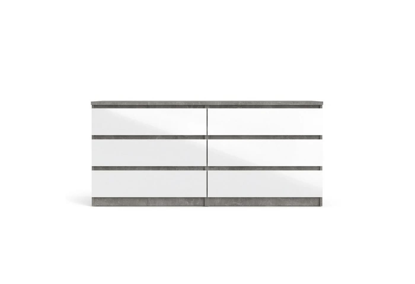 INOSIGN Kommode Naia 6 Schubladen Grau Weiss Hochglanz Modern - Bild 4