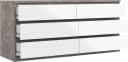 INOSIGN Kommode Naia 6 Schubladen Grau Weiss Hochglanz Modern Bild 5