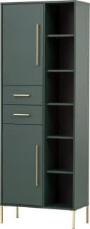 WELLTIME Hochschrank Kent waldgrün mit goldenen Griffen Bild 3