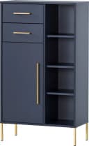 Midischrank WELLTIME Kent nachtblau mit goldenen Griffen Bild 2