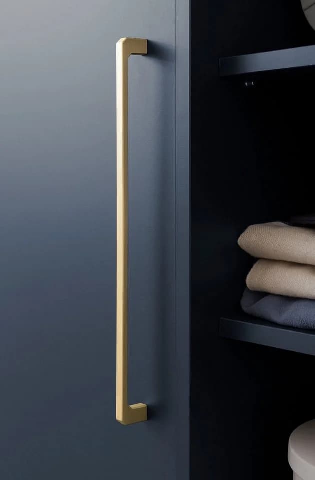 Midischrank WELLTIME Kent nachtblau mit goldenen Griffen - Bild 5