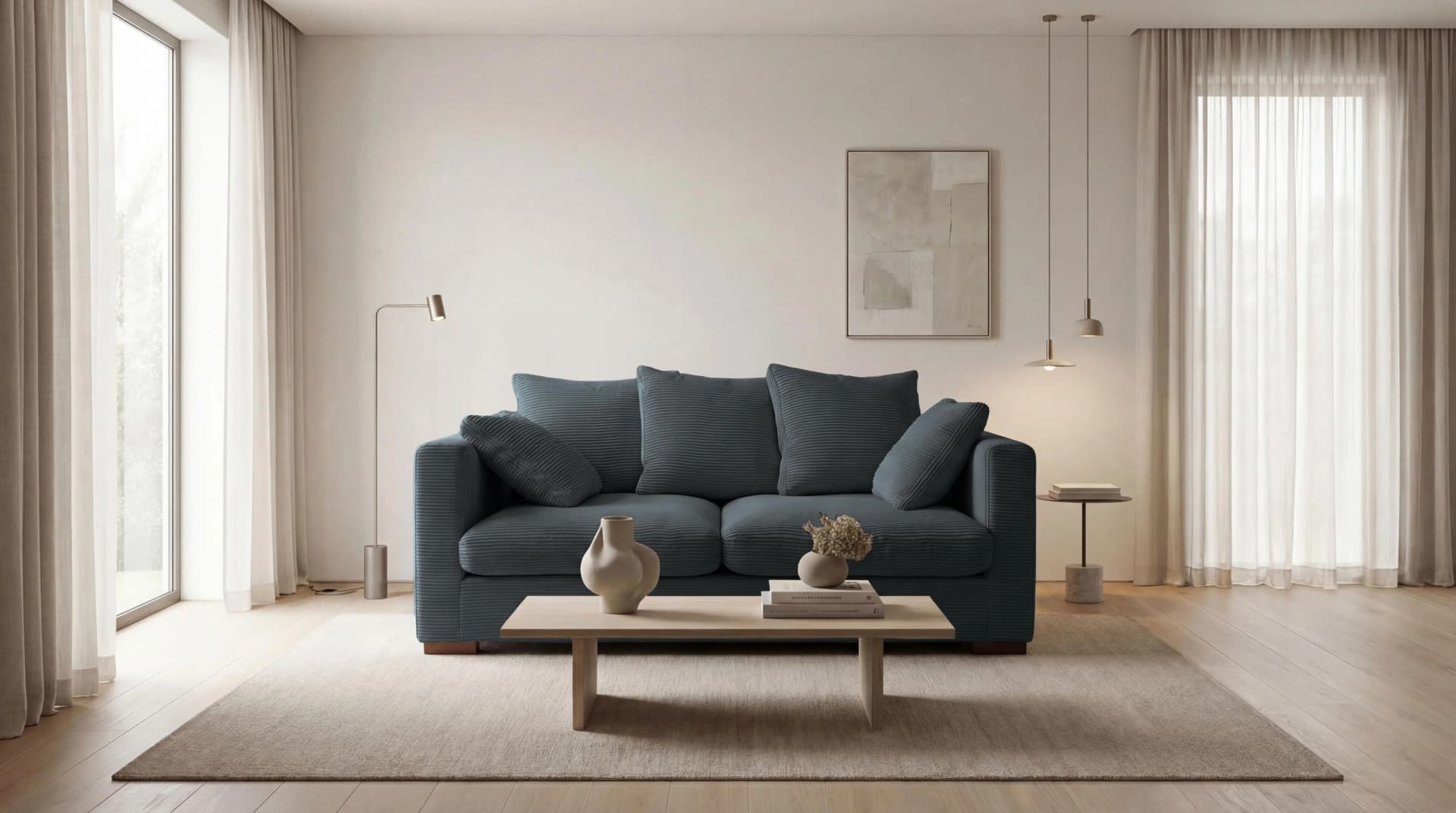 HOME AFFAIRE Coray 2-Sitzer Sofa Grau Cord