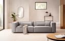 LeGer Home PIARA 3-Sitzer Sofa Grau Leinenoptik Bild 1