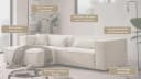LeGer Home Ecksofa PIARA L-Form hellbeige Cord Bild 3
