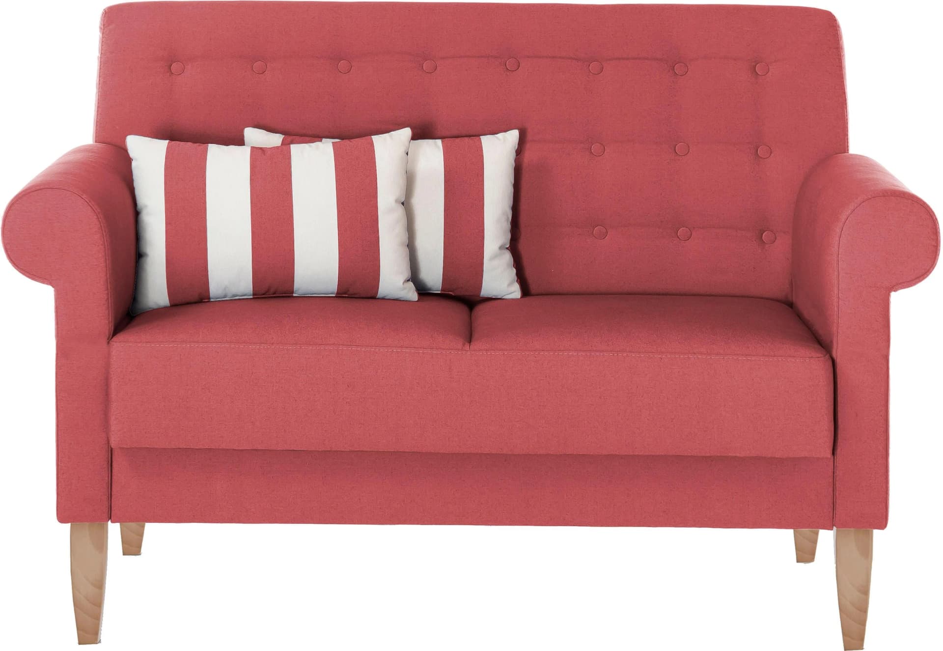 HOME AFFAIRE Scalea Küchensofa Rot 2-Sitzer mit Zierkissen