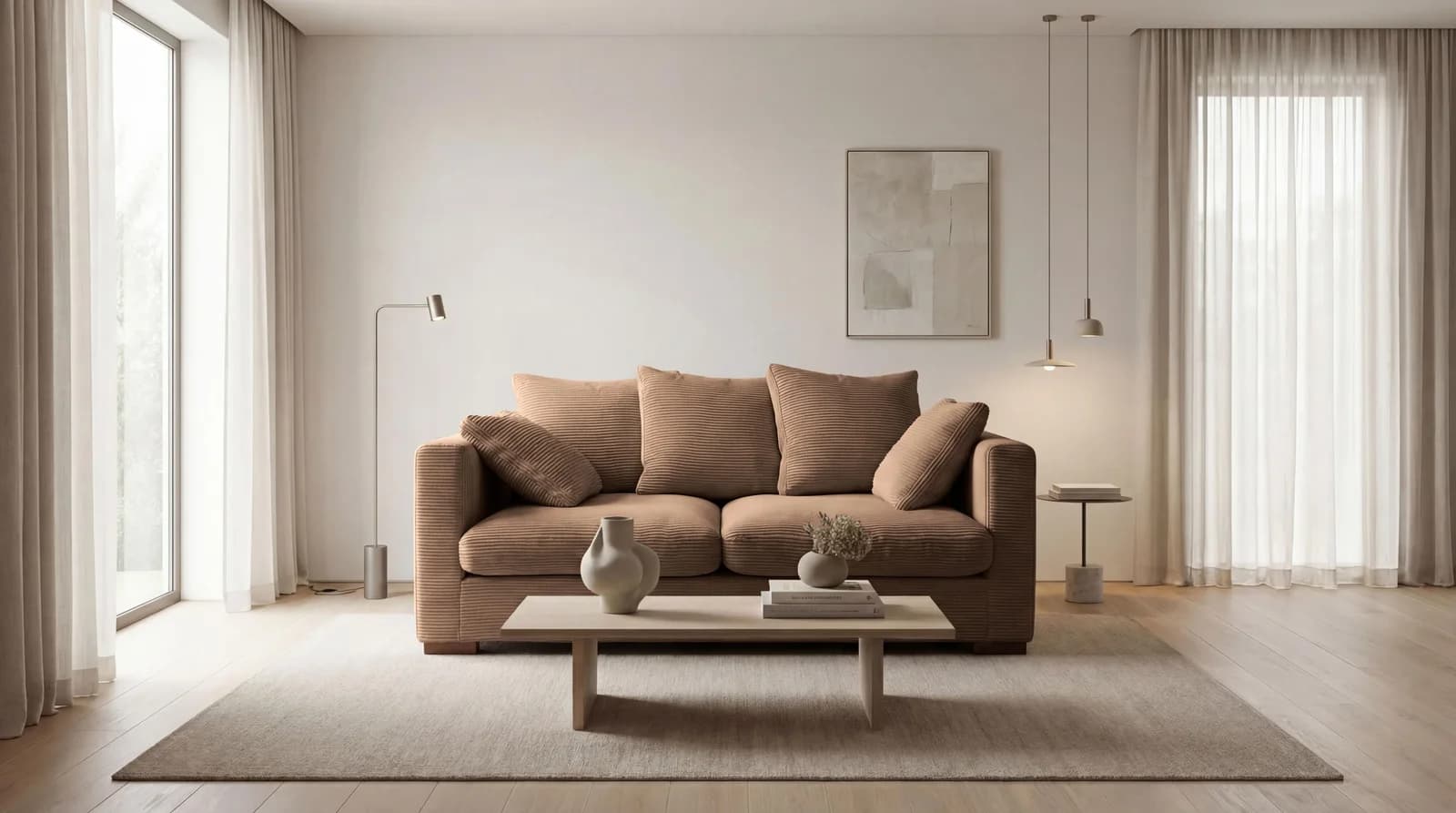 HOME AFFAIRE Coray 2-Sitzer Sofa Braun Cord