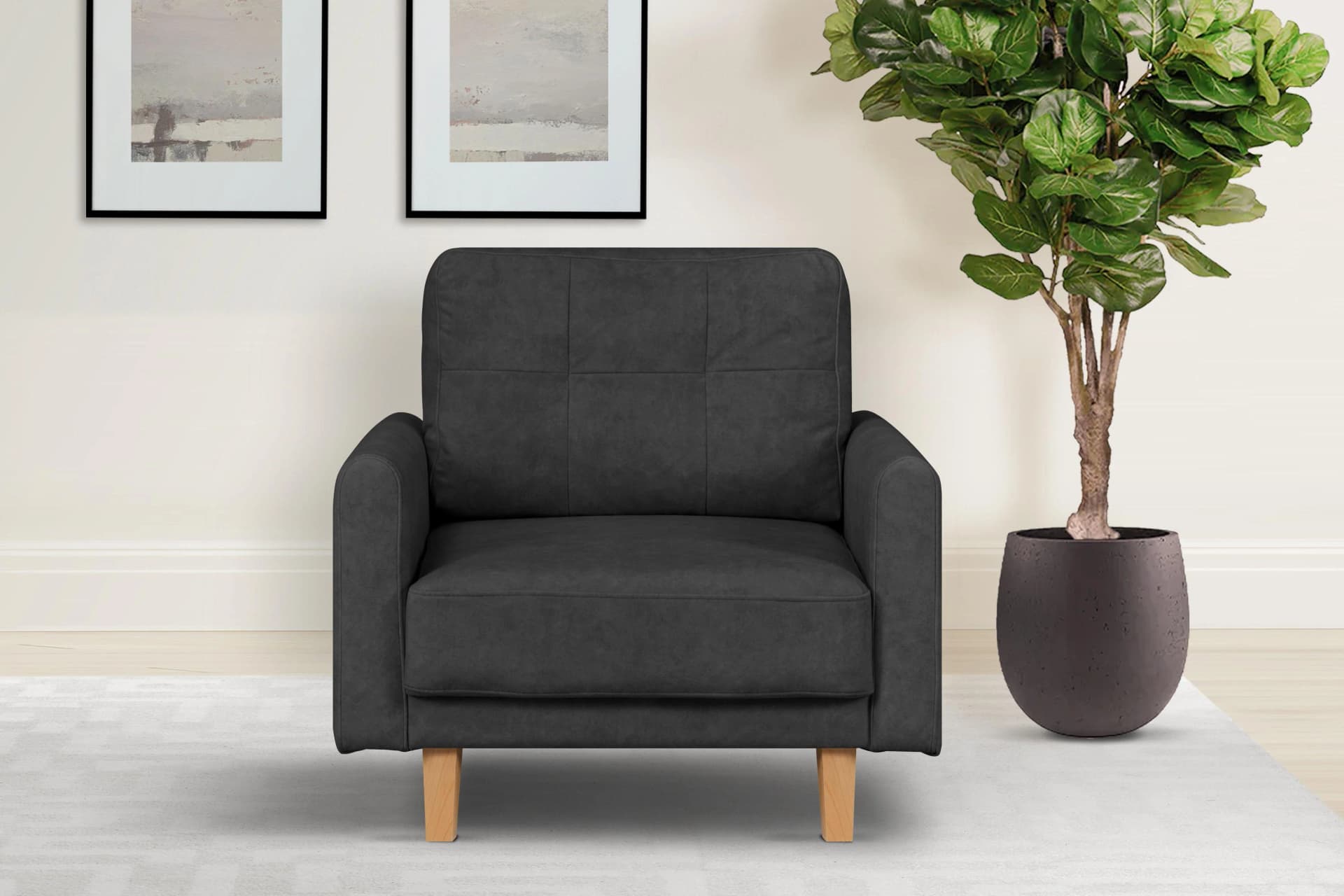 HOME AFFAIRE TRIPLO Relaxsessel Schwarz Samtoptik