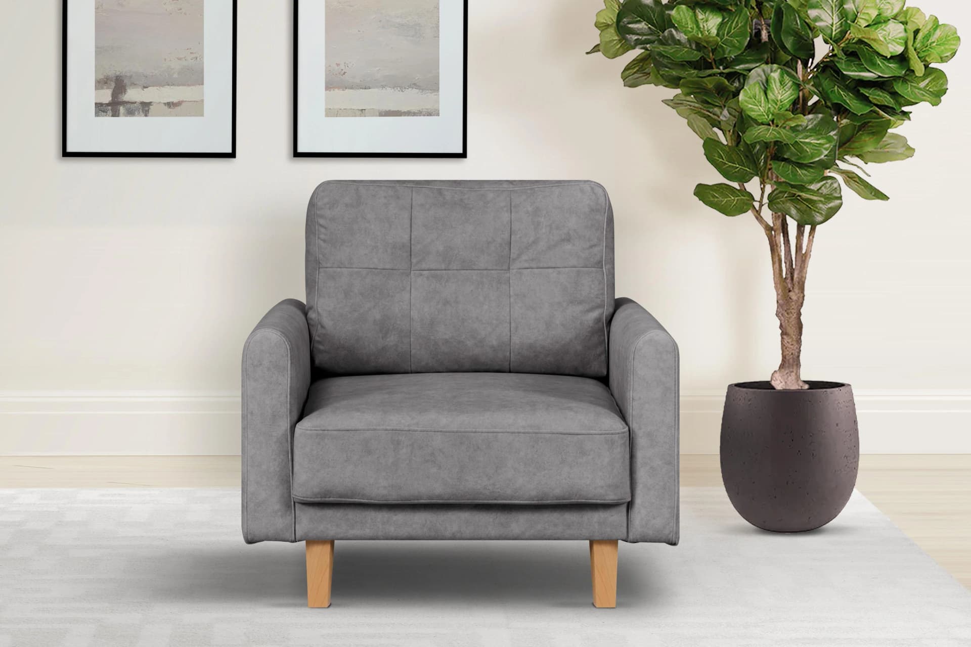 HOME AFFAIRE TRIPLO Relaxsessel Grau Samtoptik