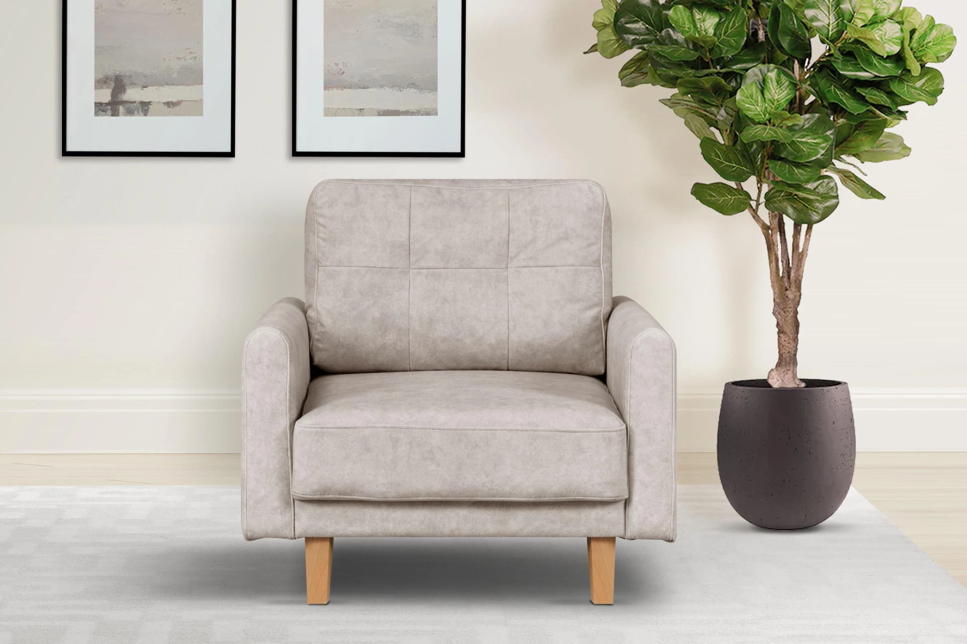 Home Affaire TRIPLO Relaxsessel Creme Samtoptik Polstersessel