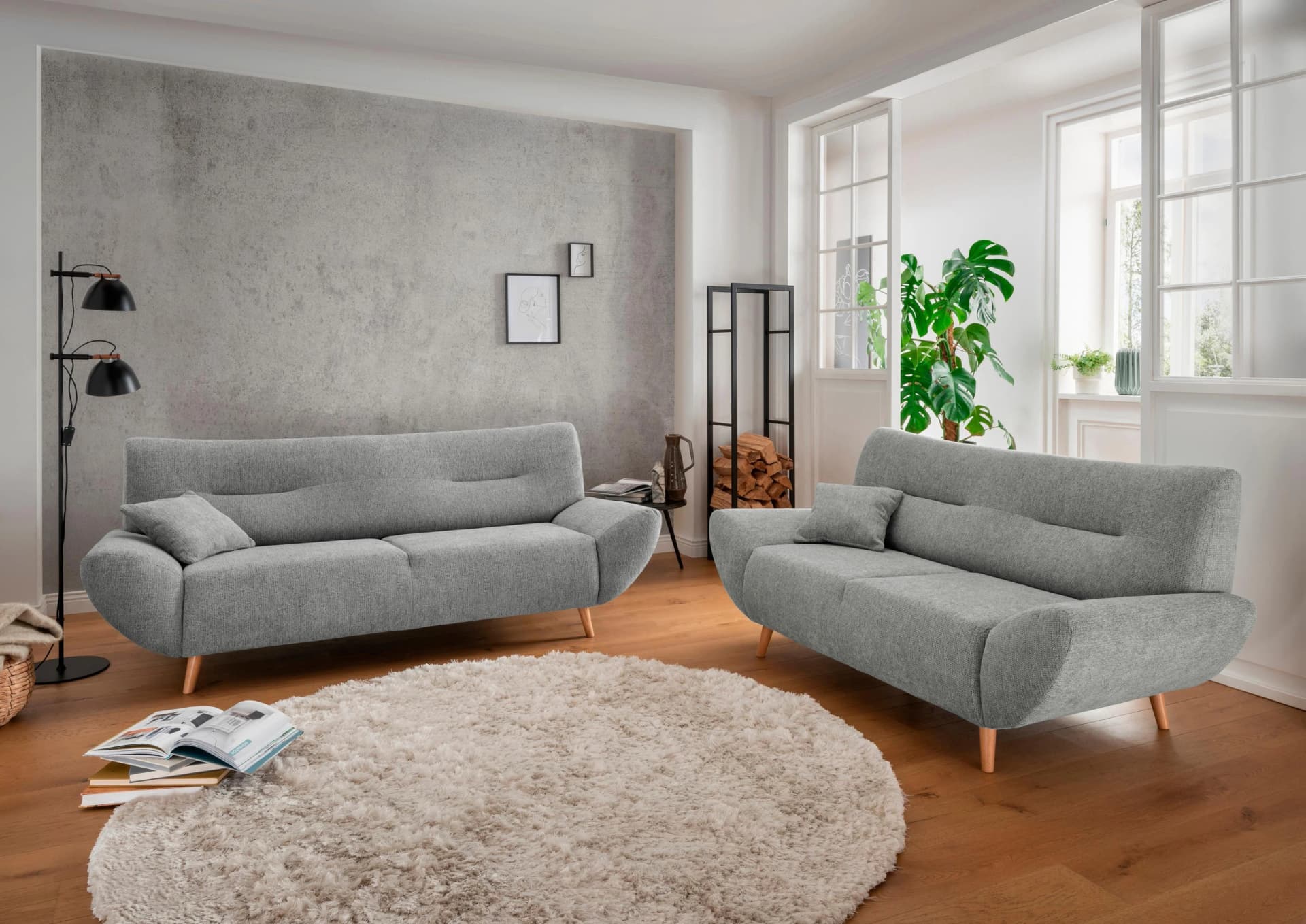 Home Affaire Polstergarnitur Drago Grau 3- und 2-Sitzer