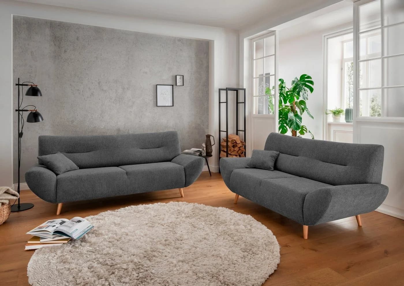 Home Affaire Polstergarnitur Drago Grau 3-Sitzer 2-Sitzer - Bild 2
