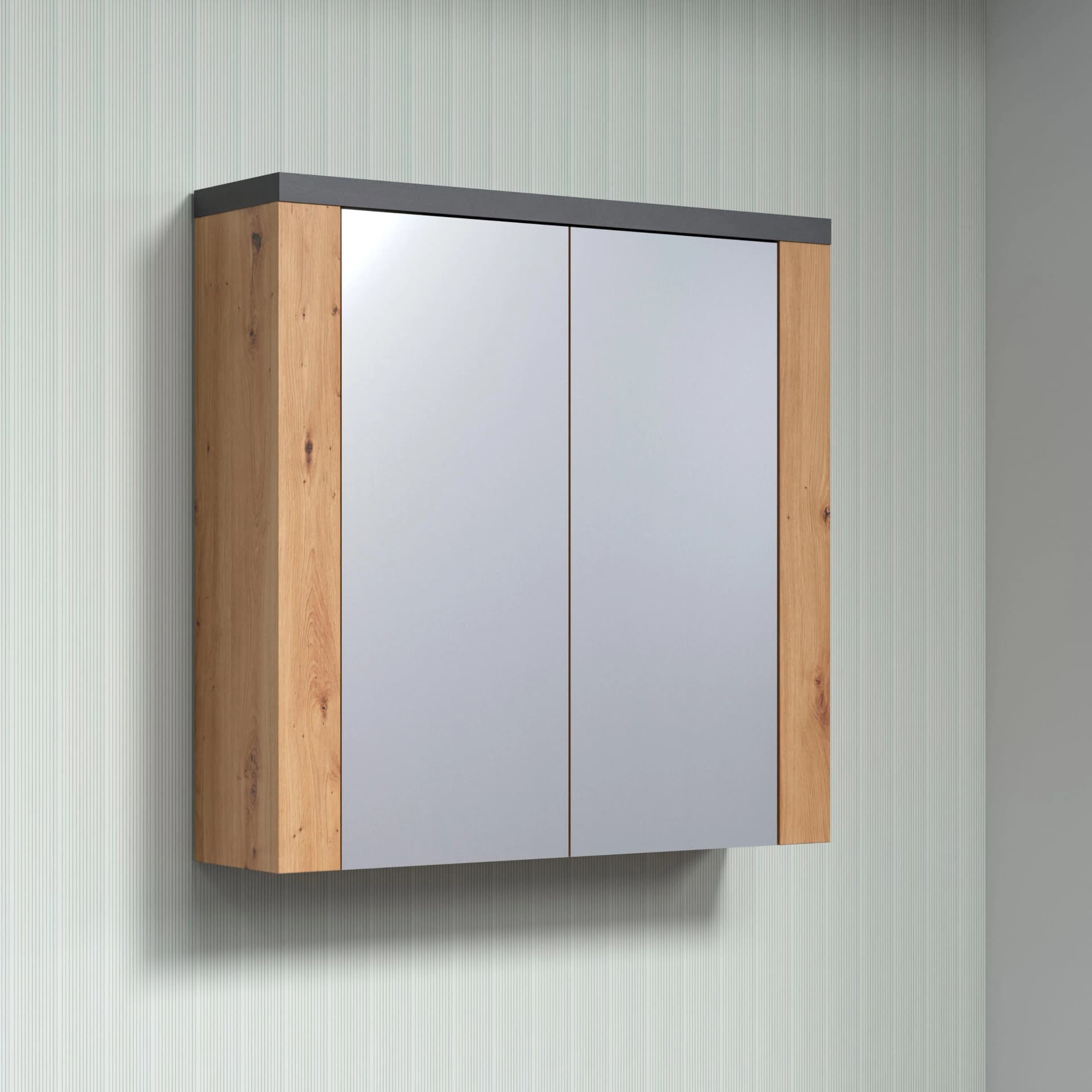 WELLTIME Spiegelschrank Ambres Braun Artisan Eiche Melamin