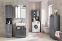WELLTIME Hochschrank Avena Grau Hochglanz Badschrank Bild 1