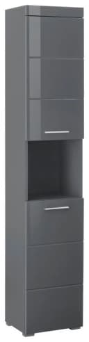WELLTIME Hochschrank Avena Grau Hochglanz Badschrank Bild 2