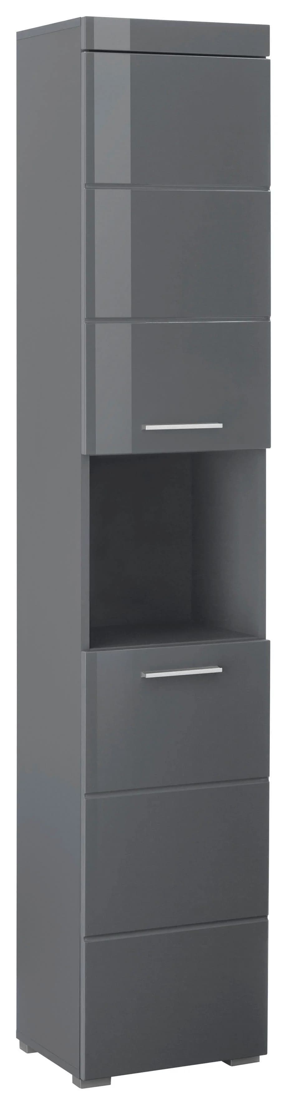 WELLTIME Hochschrank Avena Grau Hochglanz Badschrank - Bild 5