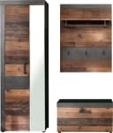 Garderoben-Set INOSIGN Ilana 3-tlg. Grau Industrial Style mit Spiegel Bild 1