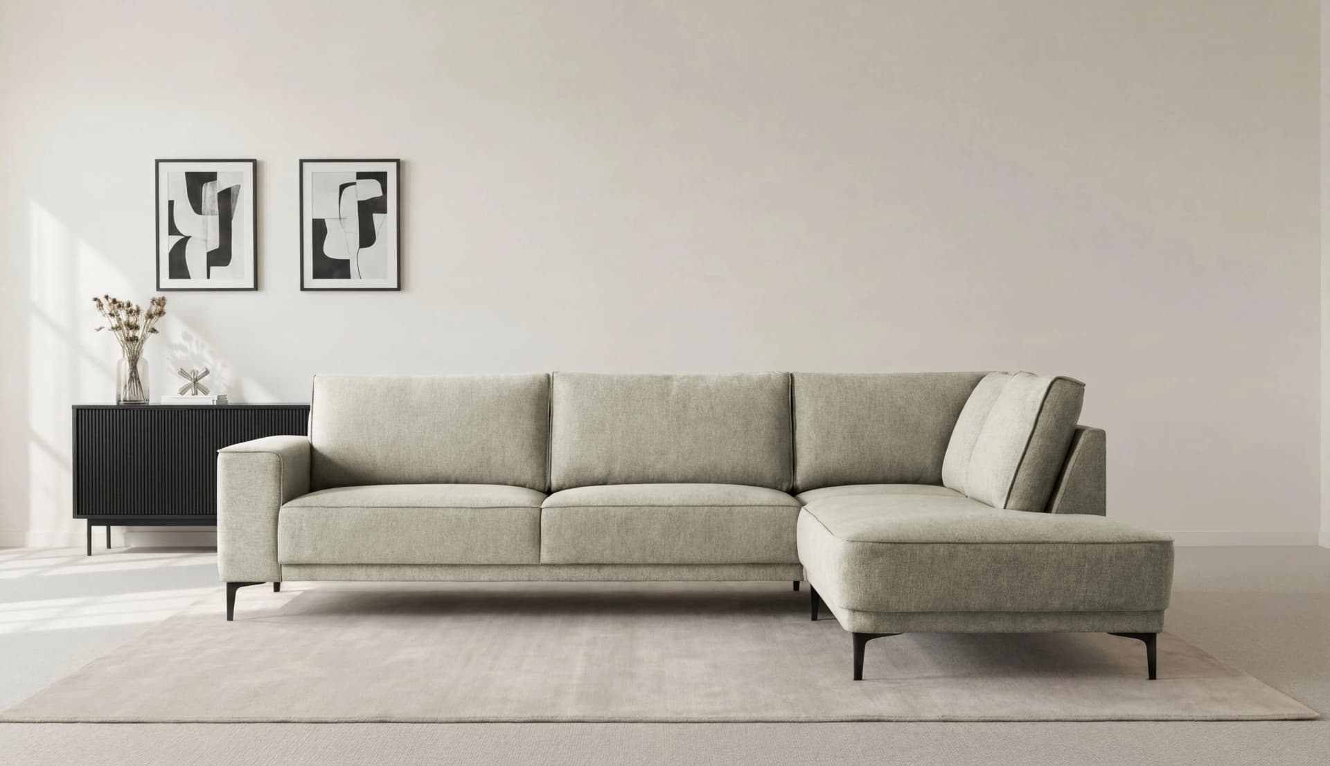 OTTO HOME Ecksofa Casina Beige Chenille mit Ottomane