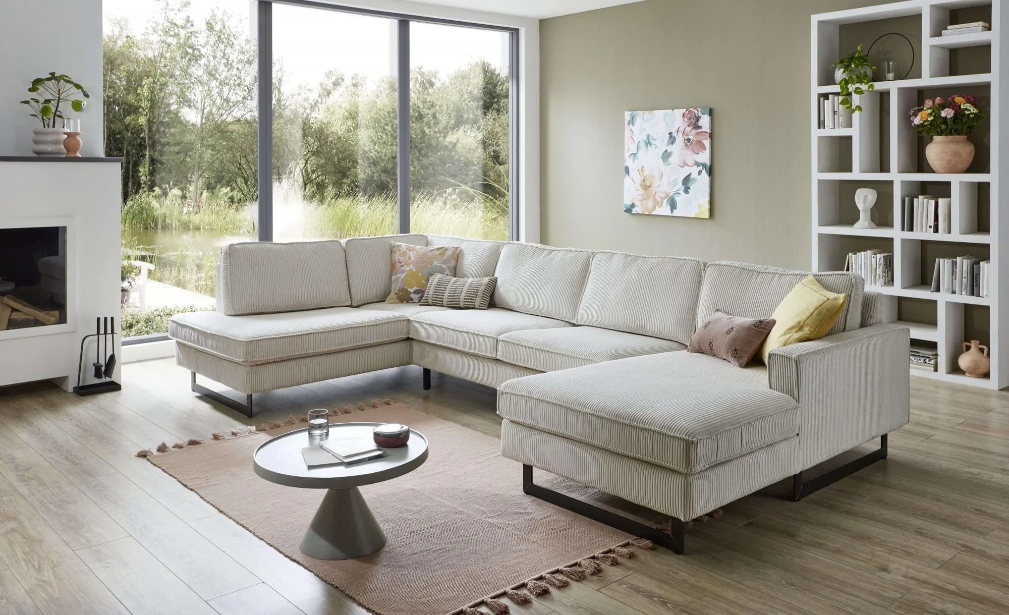 HOME AFFAIRE Pinto Wohnlandschaft U-Form Beige 350 cm
