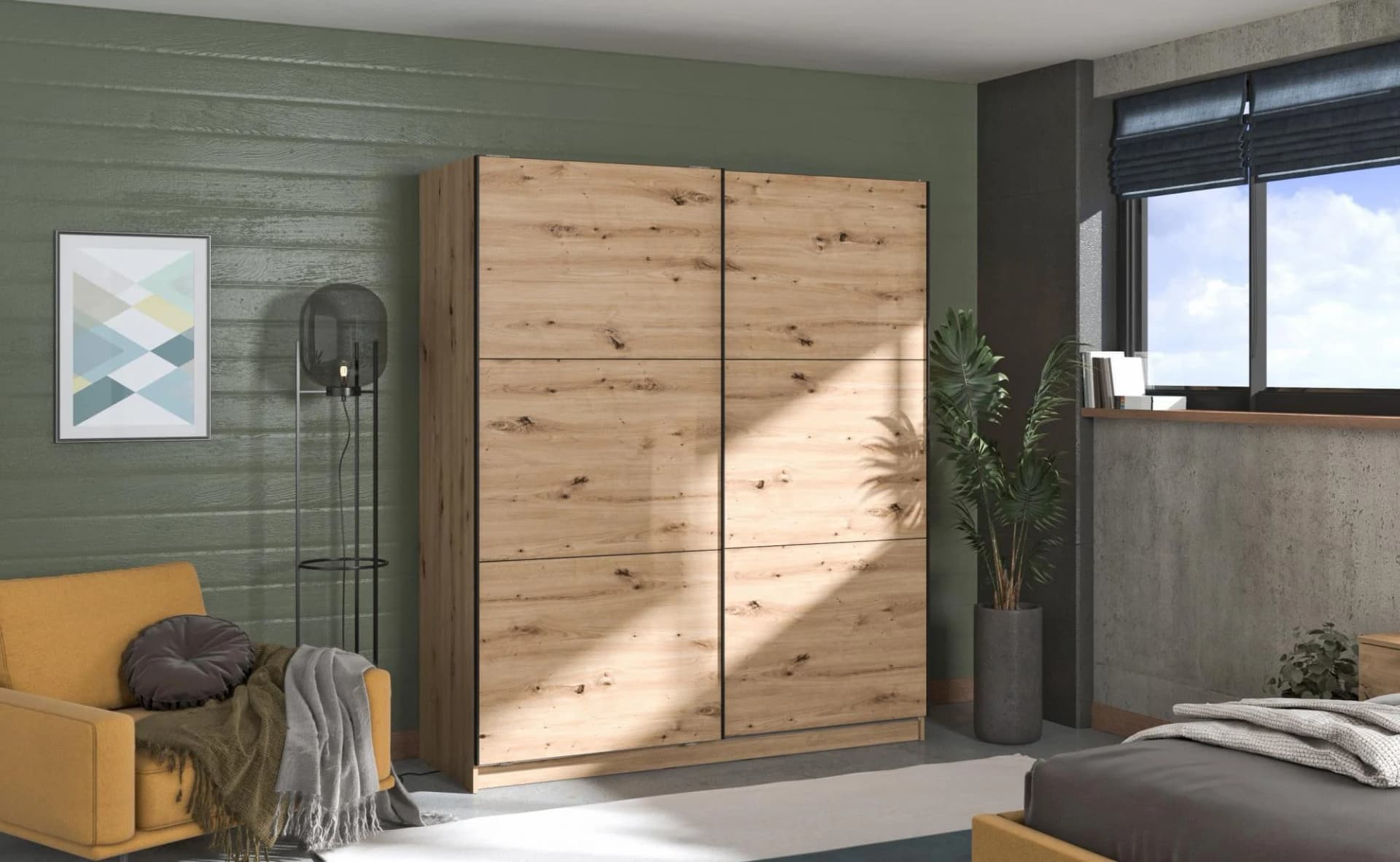 INOSIGN Schwebetürenschrank Sierra Braun Artisan Eiche mit Inneneinteilung