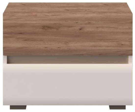 OTTO HOME Nachtkommode Invictus Matt Weiß Braun 2 Schubladen Soft-Close