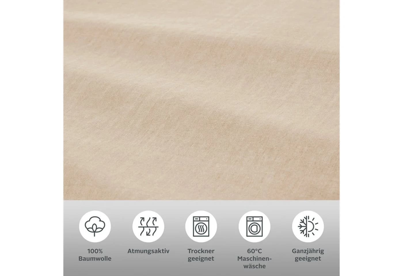 Bruno Banani Wendebettwäsche Merlin Beige Grau 100% Baumwolle - Bild 3