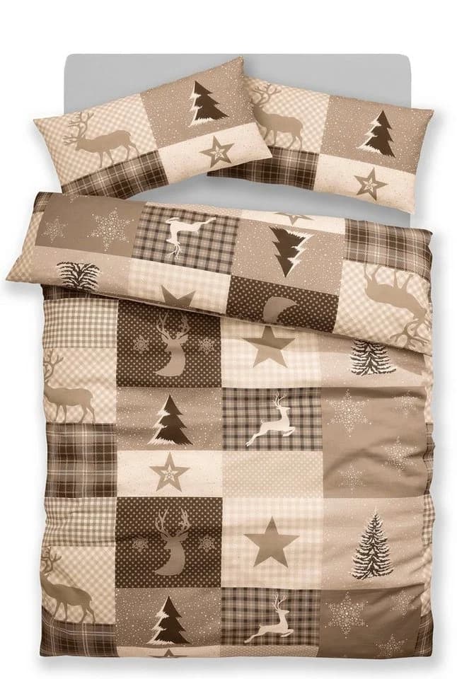 OTTO home Bettwäsche Nicholas Biber 2-teilig Weihnachtsdesign Baumwolle