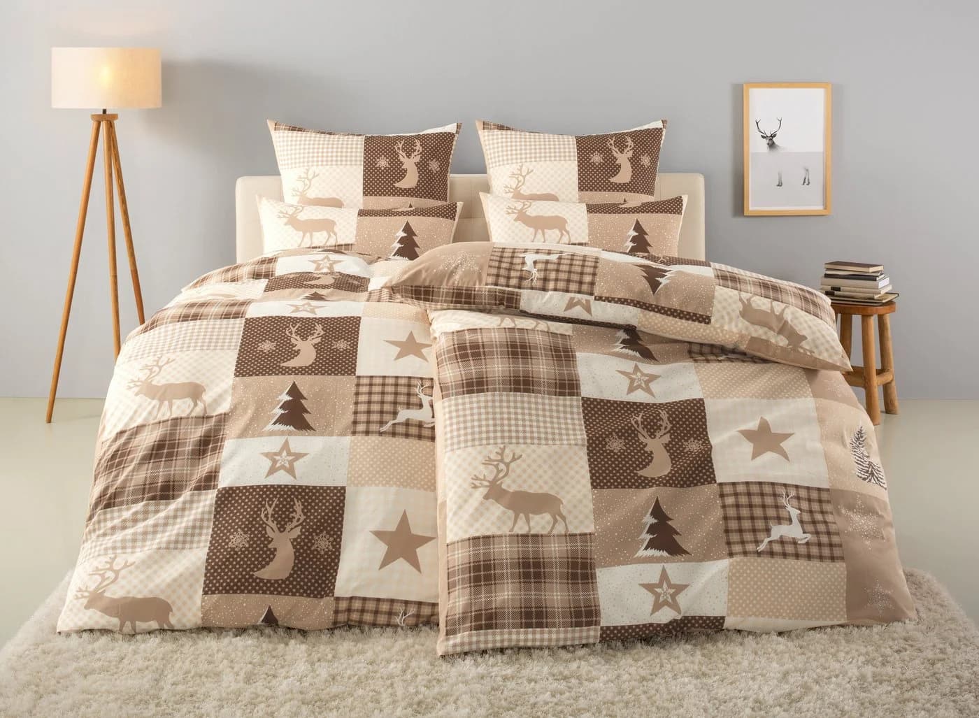 OTTO home Bettwäsche Nicholas Biber 2-teilig Weihnachtsdesign Baumwolle - Bild 2