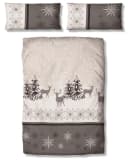 OTTO HOME Bettwäsche Venua Grau Beige Rentier Motiv 135x200 cm Bild 1
