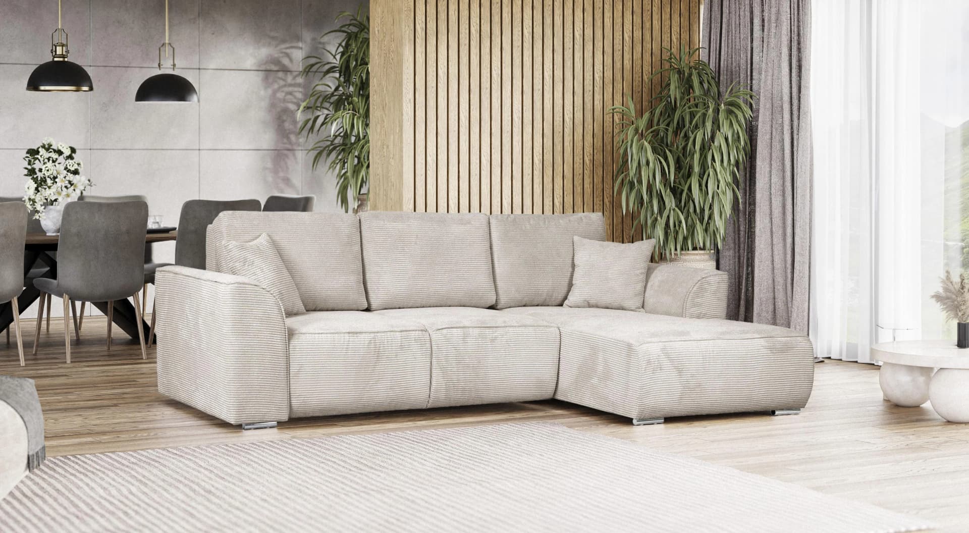 OTTO HOME Ecksofa BEATRICE L-Form mit Schlafsofa und Bettkasten Creme