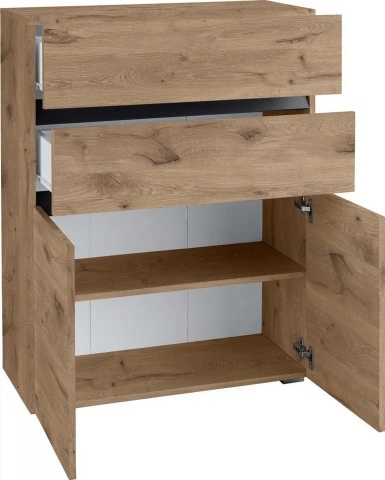Home Affaire Midischrank Wisla Wiking Eiche 2 Türen 2 Schubladen - Bild 4