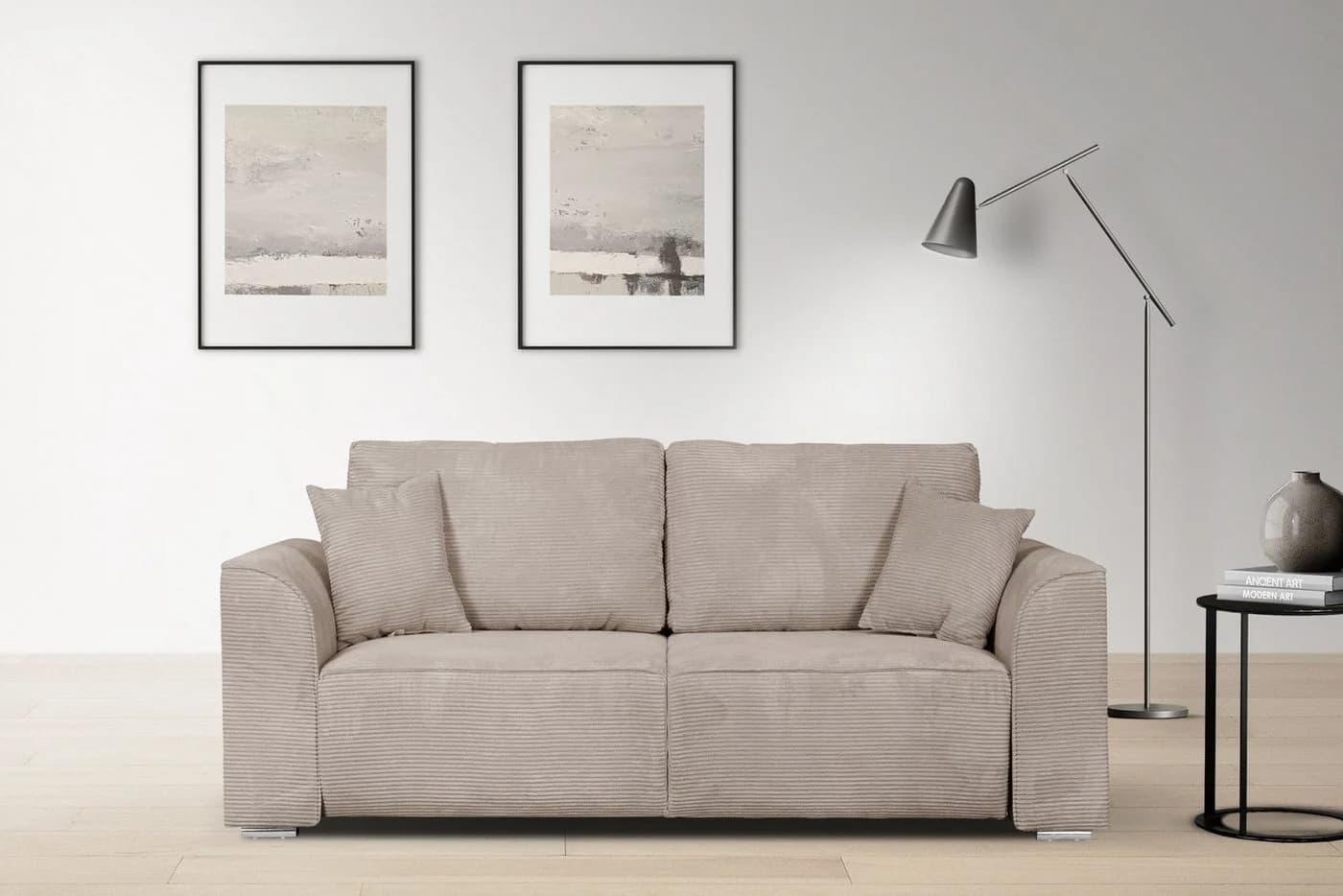 INOSIGN Sofa BEATRICE 2-Sitzer Taupe Cord - Bild 2