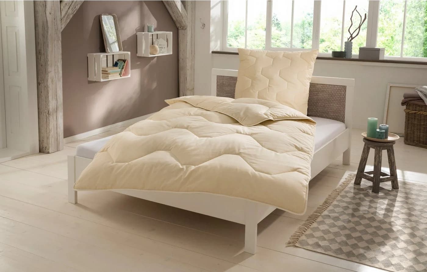 OTTO HOME Naturfaserbettdecke 100% Baumwolle 200x200 cm Beige - Bild 2
