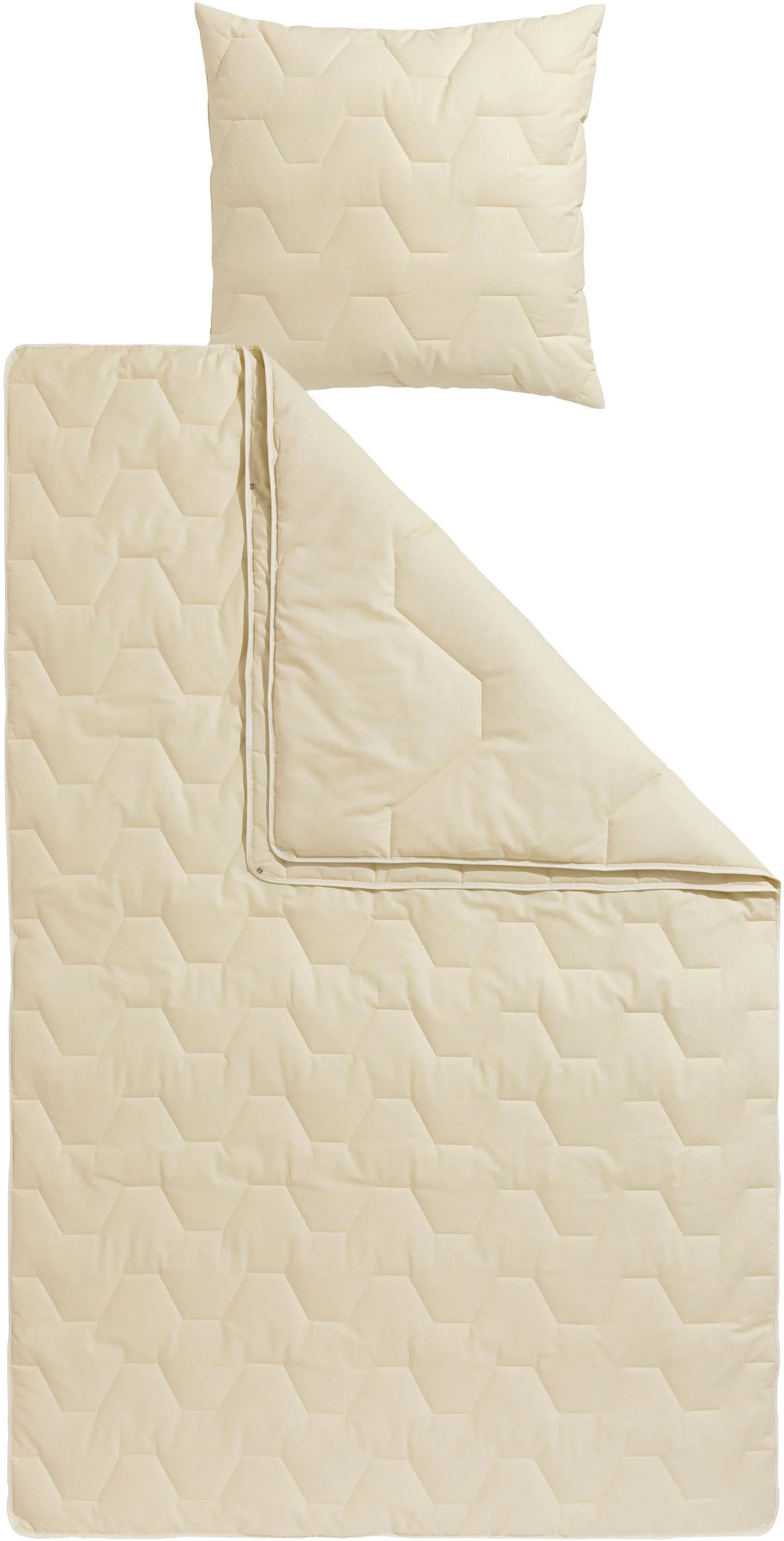 ÄLGDRÖM Naturfaserbettdecke + Kopfkissen Set 4-Jahreszeiten Beige - Bild 4