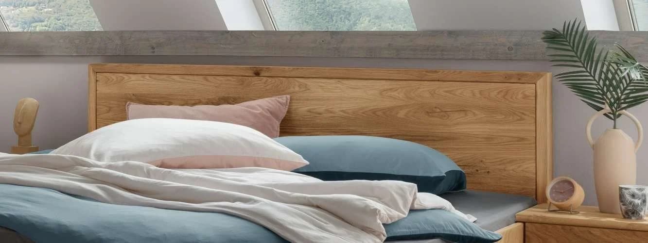 Home affaire Schlafzimmer-Set Huven Massivholzbett Eiche 3-tlg. mit 2 Nachttischen - Bild 3